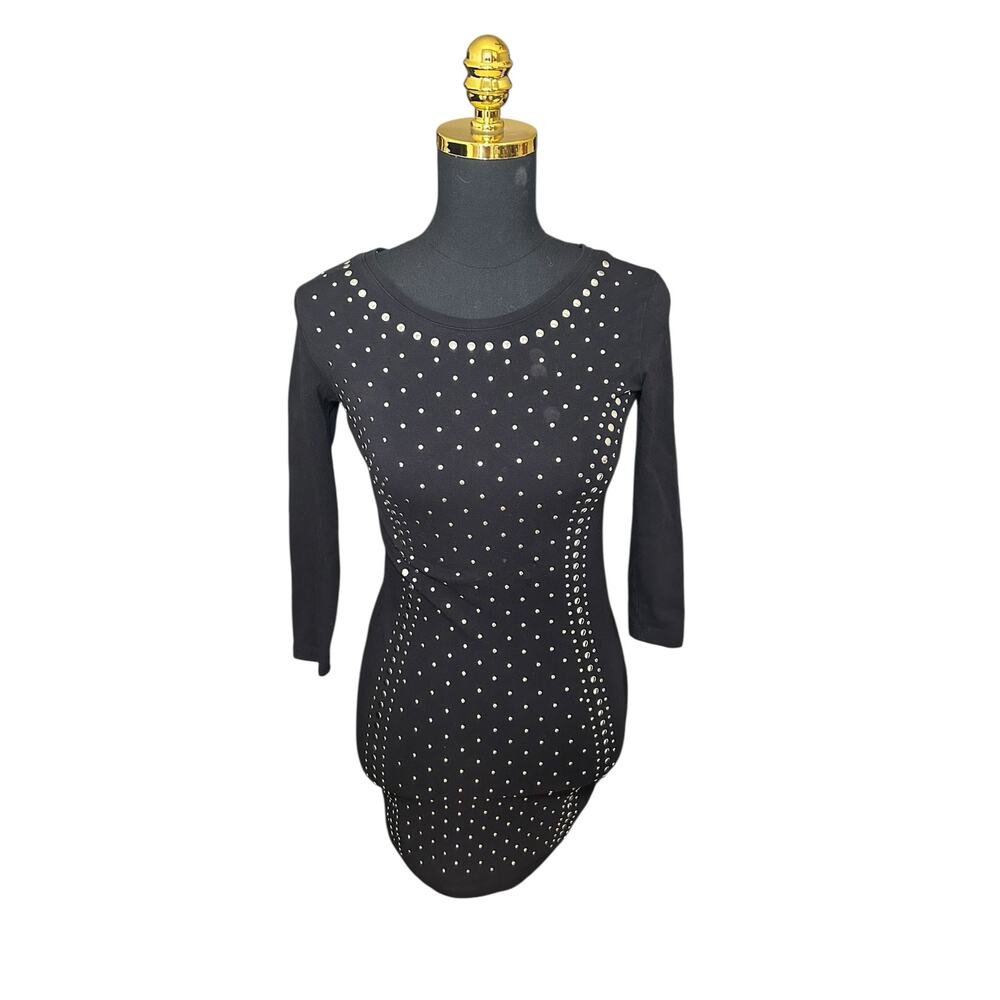 Forever 21 Women’s Studded Bodycon 3/4 Sleeve Mini Dress Size Small